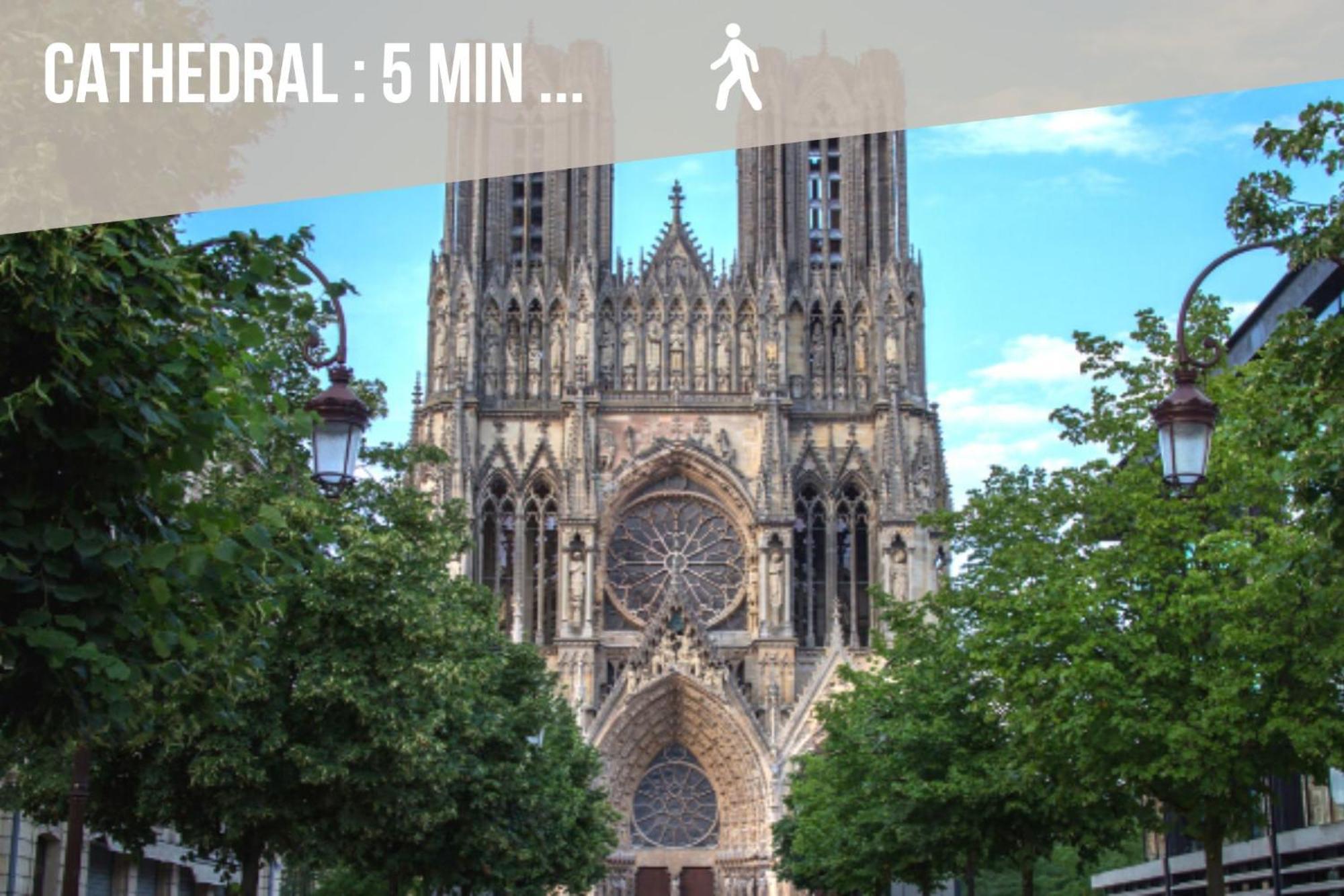 شقة Centre - Parking - Cathedrale رانس المظهر الخارجي الصورة